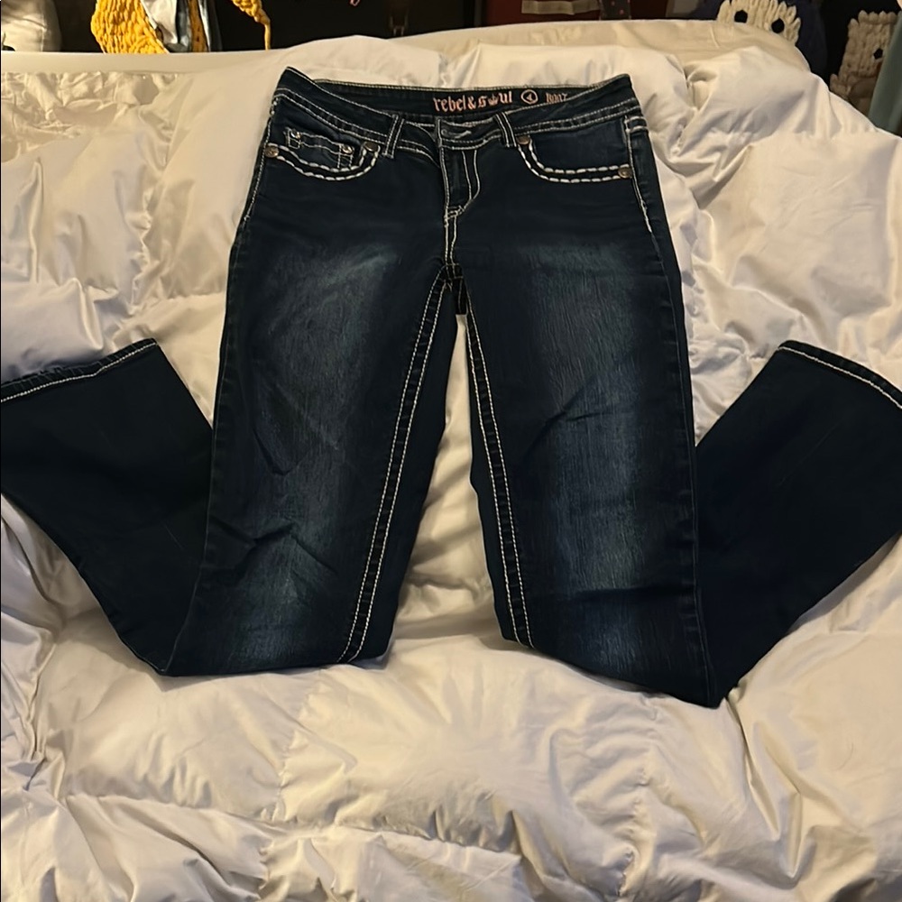 Rebel & Soul, Women’s Size 4, Dark wash, boot cut jeans